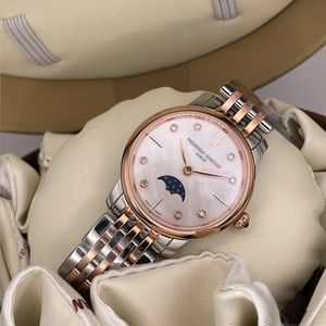 Frédérique Constant Slimline Moonphase White Mother of Pearl Women’s Watch